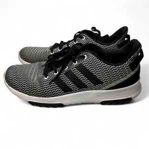 Adidas‎ Cloudfoam Menss Athletic Shoes Black White Knit Lace Up Size 10 Casual